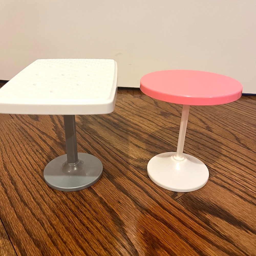 Set of Two Barbie Tables - plastic